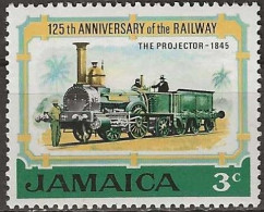 JAMAICA 1970 125th Anniversary Of Jamaican Railways - 3c - Locomotive Projector (1845) MNH - Jamaica (1962-...)