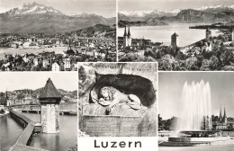 SUISSE - Luzern - Monument - Fontaine - Multivues - Carte Postale Ancienne - Lucerne