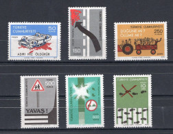 Turkey Serie 6v 1977 - 1979 Road Safety MNH - Ongebruikt