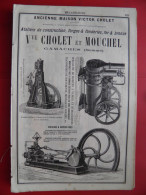 PUB 1884 - Atelier Construction Forge Fonderie Fer Bronze Cholet & Mouchel 80 Gamaches, Machines Jouffray 38 Vienne - Publicités
