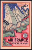 +++ CPA - Carte Publicitaire - Publicité AIR FRANCE - Amérique Du Nord - Avion - Aviation - Réseau Aérien Mondial  / - 1946-....: Era Moderna