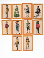 Lot 10 X Chromos Costumes D'Enfants Bien 75 X 50 Mm Pub: Joseph Milliat - Autres & Non Classés