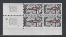 France N° 1726 XX Château De Bazoches En Bloc De 4 Coin Daté Du  8 . 8 . 72 ; 1 Trait ; Sans Charnière, TB - 1970-1979