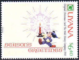 476 Guyana Disney Mickey Bougie Candle Snow Flake Flocon Neige MNH ** Neuf SC (GUY-28b) - Disney