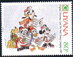 476 Guyana Disney Goofy Dingo Pluto Noel Christmas Musique Music Chanson Carol MNH ** Neuf SC (GUY-25b) - Disney