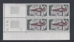 France N° 1726 XX Château De Bazoches En Bloc De 4 Coin Daté Du  16 . 8 . 72 ; 2 Traits ; Sans Charnière, TB - 1970-1979