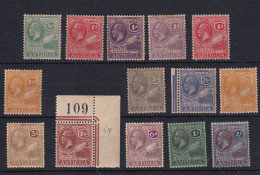 Antigua: 1921/29   KGV Selection To 2/-     MH - 1858-1960 Crown Colony