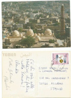 Yemen Taif Old Mosque Pcard 1989 To Italy With Medicians Stamp F.900 Solo Franking - Yémen