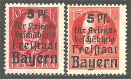 438 Bavière Bayern Bavaria 1919 Roi King Ludwig III Semi-postal 10pf - 15pf */o (GES-147) - Ungebraucht