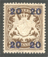 438 Bavière Bayern Bavaria 1920 Armoiries Coat Of Arms 20pf Surcharge 20pf MH * Neuf (GES-109a) - Ungebraucht