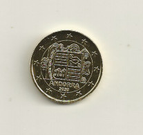 PIECE 2 EUROS ANDORRE DOREE OR FIN 24 CARATS  MILLESIME 2020. PIECE N'AYANT PAS CIRCULEE SUPERBE. - Andorra