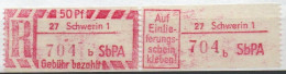 DDR Einschreibemarke Schwerin SbPA Postfrisch, EM2B-27-1bI(4) Zh - Etichette Di Raccomandazione