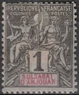 ANJOUAN  1 * MH Type Groupe 1892 (CV 2 €) [ColCla] - Unused Stamps