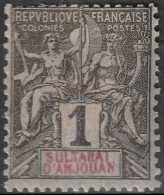 ANJOUAN  1 * MH Type Groupe 1892 (CV 2 €) [ColCla] - Nuovi