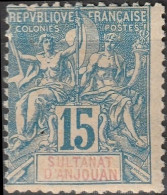 ANJOUAN  6 * MH Type Groupe 1892 (CV 18 €) [ColCla] - Unused Stamps