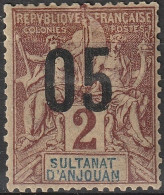ANJOUAN 20 * MH Type Groupe Surcharge 1912 (CV 2 €) [ColCla] - Unused Stamps