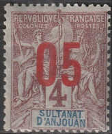 ANJOUAN 21 * MH Type Groupe Surcharge 1912 (CV 2 €) [ColCla] - Nuovi