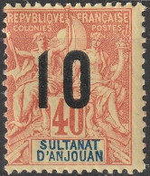 ANJOUAN 26 * MH Type Groupe Surcharge 1912 (CV 4 €) [ColCla] - Ongebruikt