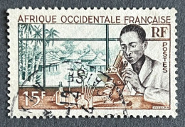 FRAWA0048U3 - Local People - Medical Laboratory - 15 F Used Stamp - AOF - 1953 - Gebruikt