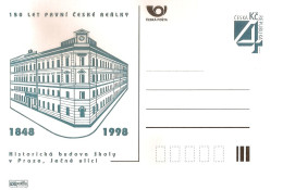 CDV B 118 Czech Republic First Czech Real Gymnasium Anniversary Prague 1998 NOTICE POOR SCAN, BUT THE CARD IS FINE! - Cartes Postales