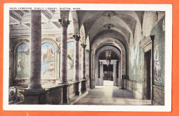12324 / ⭐ BOSTON Massachusetts Main Corridor Public Library 1910s Published ABRAMS Roxbury Mass - Boston
