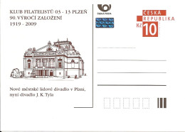 CDV B 635 Czech Republic 90 Years Of The Philately Club In Plzen/Pilsen 2009 Theatre In Pilsen - Cartoline Postali