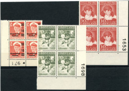 GROENLAND - YVERT 33 / 35 EN BLOCS DE 4 COIN DE FEUILLE - NEUFS - SANS CHARNIERE - Unused Stamps