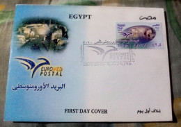 Egypt 2010,Rare FDC Of The Euromed Postal, MNH - Lettres & Documents