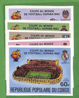 12338 - CONGO - Set Of 5 IMPERF STAMPS - FOOTBALL World Championship 1982 - 1982 – Espagne