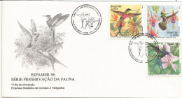 Brasil (Brazil) - 1996 - FDC: Birds: Hummingbirds - Yv 2278/80 - Segler & Kolibris