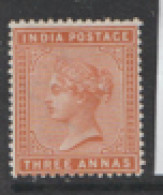 India 1882  SG  93  3a   Orange  Mounted ,mint - 1882-1901 Imperio