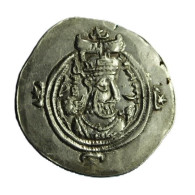 Sasaniden O. Jahreszahl Drachme Xusro II. Büste Nach Rechts, Altarfeuer (EM301 - Orientales