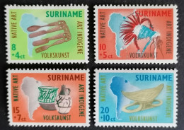 Suriname - Nrs. 336 T/m 339 Inheemse Volkskunst 1960 (postfris Met Plakker) - Surinam ... - 1975