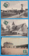 LOT DE 3 CPA SEINE-ET-MARNE (77) - VILLIERS-SAINT-GEORGES - RUE DES TOURNELLES, RUE DU PRESBYTERE ET PLACE - Villiers Saint Georges