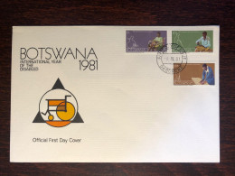 BOTSWANA FDC COVER 1981 YEAR DISABLED PEOPLE HEALTH MEDICINE STAMPS - Bophuthatswana