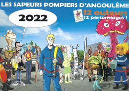 BD - Calendrier Pompiers Angoulême 2022 - Ill. Par Les Auteurs De L'Atelier Du Marquis - Photos J-C Bussière - Tamaño Grande : 2001-...