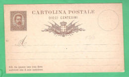 REGNO D'ITALIA 1879 CARTOLINA POSTALE UMBERTO I (FILAGRANO C5) Mill. 82 10 C NUOVA - Ganzsachen