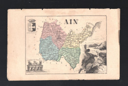 Carte Départementale Couleur  XIXe   Recto; AIN  Verso AISNE    (M6421 A) - Cartes Géographiques