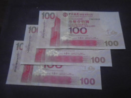 HONG KONG , P  337b  , 100 Dollars  , 2005 ,  UNC Neuf, 3 Notes - Hong Kong