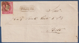 Carta, 1869 - Figueira Da Foz > Porto -|- D. Luis - Carimbo Barras Oval 87, Figueira - Covers & Documents