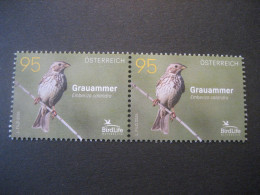 Österreich 2024- Grauammer, Serie: Heimische Vögel, Nennwert 2x 95 Ct. Ungebraucht - Neufs