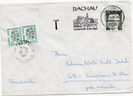 36236# LETTRE TAXE FLEUR Obl 68 ENSISHEIM HAUT RHIN 1971 De DACHAU 806 1200 JÄHRIGE KÜNSTLERSTADT ON DER AMPER - 1960-.... Cartas & Documentos