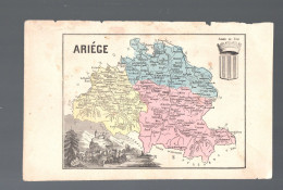 Carte Départementale Couleur  XIXe   Recto; AUBE  Verso ARIEGE  (M6421 D) - Cartes Géographiques