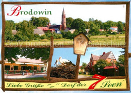 73544137 Brodowin Ortsansicht Mit Kirche Landgasthof Storchennest Pfarramt Brodo - Chorin