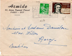 AFFRANCHISSEMENT COMPOSE SUR LETTRE A EN TETE DE PARIS 1959 - Tarifs Postaux