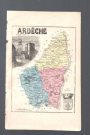 Carte Départementale Couleur  XIXe   Recto; ARDECHE  Verso ARDENNES   (M6421 E) - Cartes Géographiques