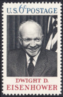 !a! USA Sc# 1383 MNH SINGLE (a2) (Gum Slightly Damaged) - Dwight D. Eisenhower - Unused Stamps