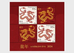 Hungary / Hongarije - Postfris / MNH - Sheet Year Of The Dragon 2024 - Unused Stamps