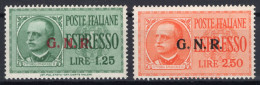 EX G.N.R L.1,25+L.2,50 SASS.19/II+20/II MNH** DELLA SERIE "EMISSIONE DELLA GUARDUA NAZIONALE REPUBBLICANA" NUOVI CON GOM - Ungebraucht