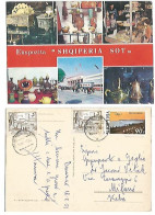 Albania Shqiperia Expo "Shqiperia Sot" 6 Views Pcard Durres 19jul1983 With 3 Stamps - Albanie